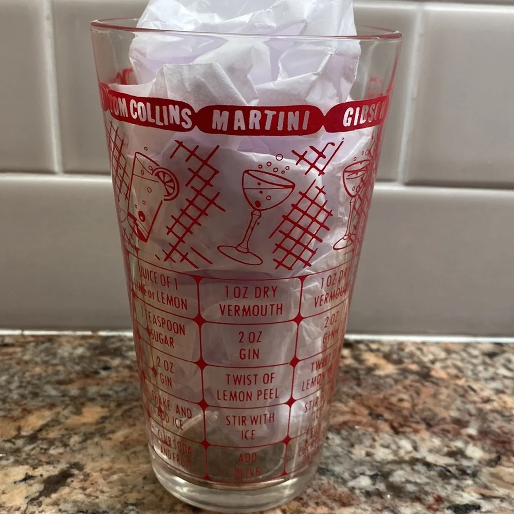 Mid Century Barware Shaker Glass 12 oz.